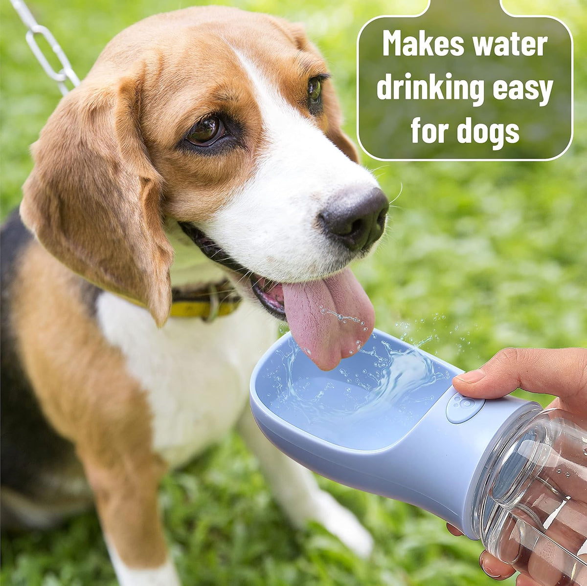 - Portable Dog Water Bottle, 19 Oz, Large | Leak Proof Puppy Water Dispenser with Drinking Feeder for Pets, Outdoor Walking, Hiking, Travel, Not Dishwasher Safe